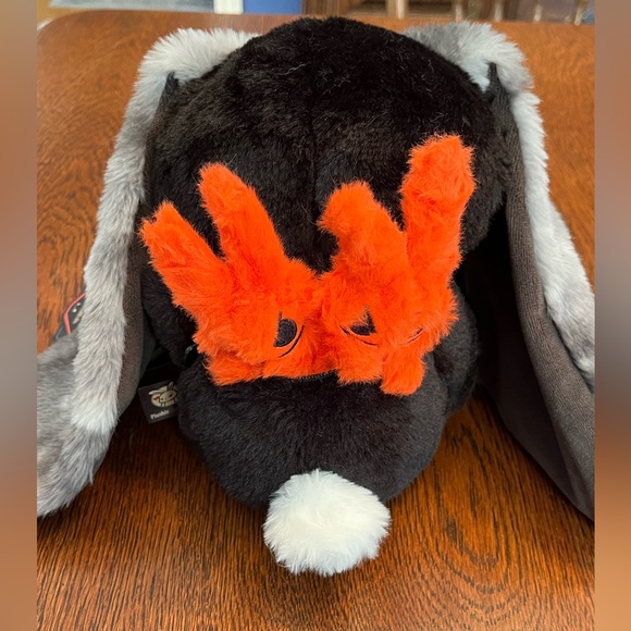 NWT | Plushie Dreadfuls Anxiety Rabbit | Black Grey Plush Bunny 🖤🩶🧡 - Picture 7 of 9